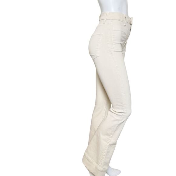 Veronica Beard | Women's Ecru Sheridan Flare High Rise Jeans | Size: 24 - Picture 4 of 8